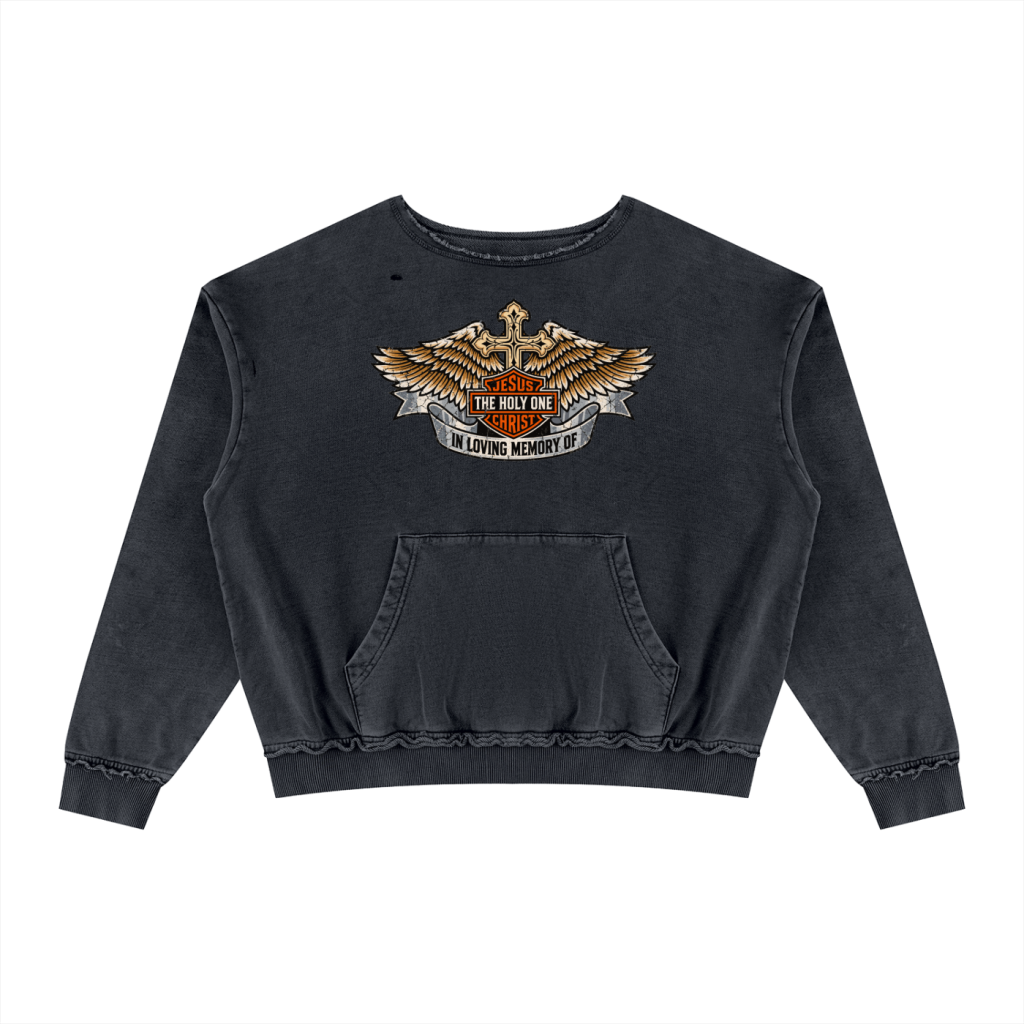 The Holy One Crew Neck - Washed Black