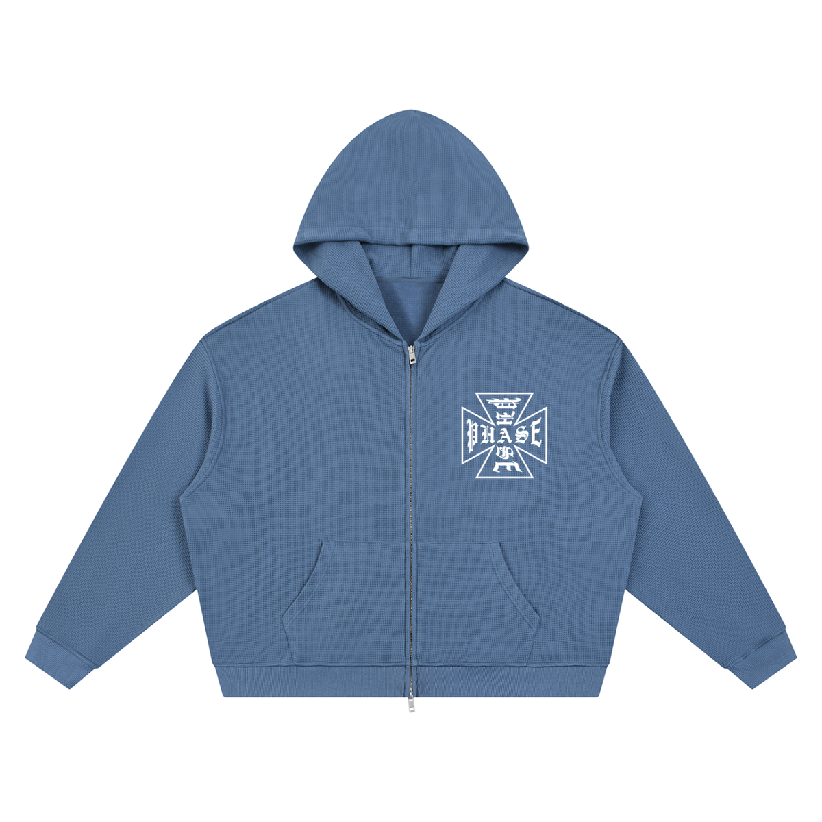 'Cross Logo' Waffle Zip-Up