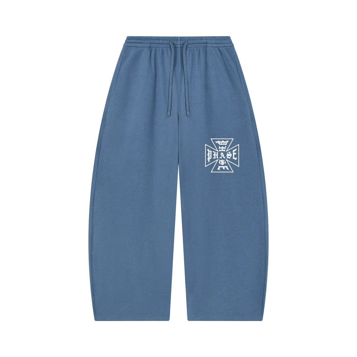 Cross Logo Waffle Sweatpants - Blue