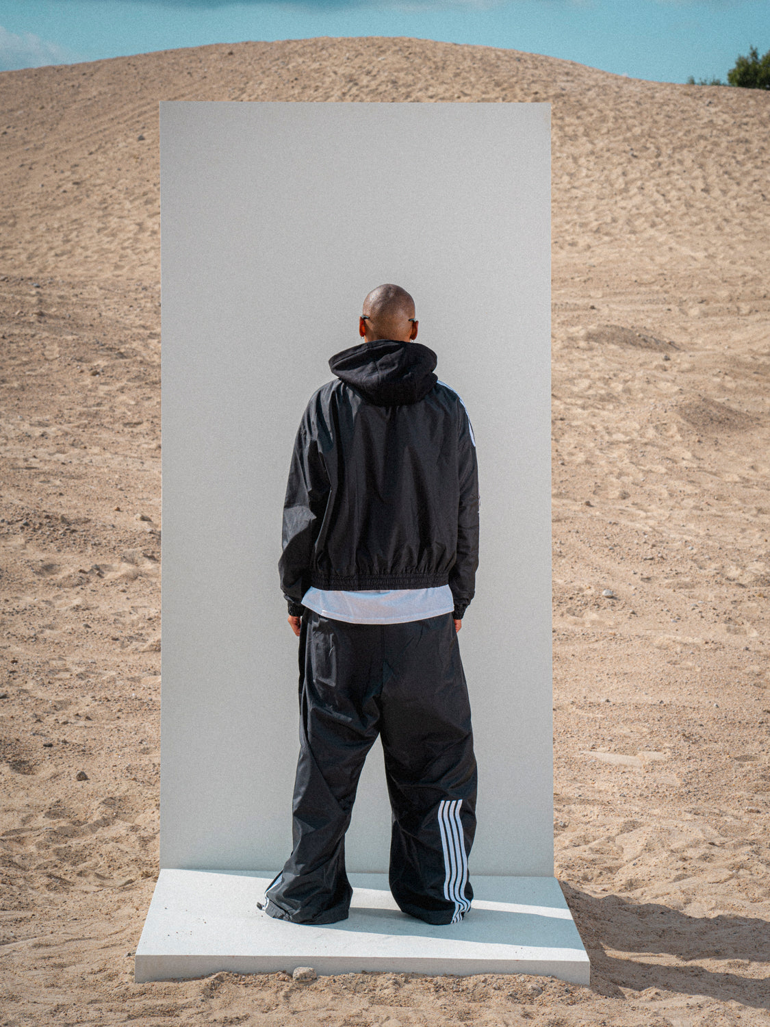 Wide Leg Nylon Track Pants