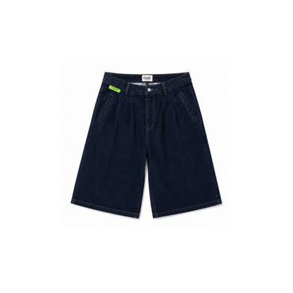 Pleated Denim Shorts