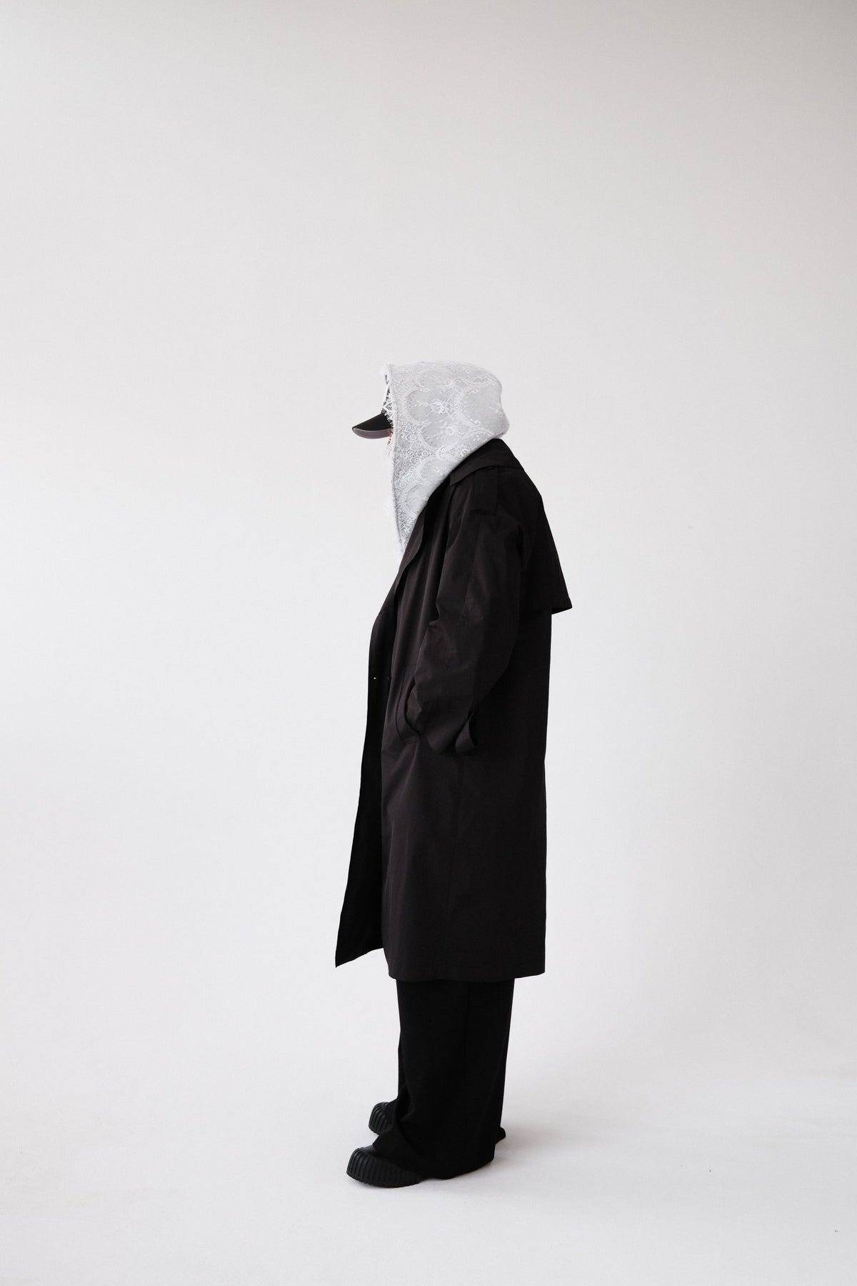PHASE Laced Hooded Scarf styled look